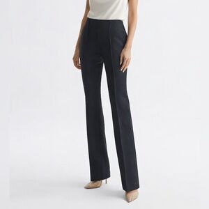 Reiss NWT Kali Slim Flare Navy Trousers Women’s Size 14 Wool Work Pants